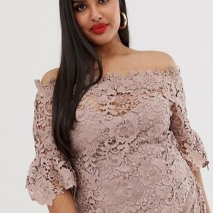 ASOS Bardot Crochet Fluted Sleeve Dress - NWT!